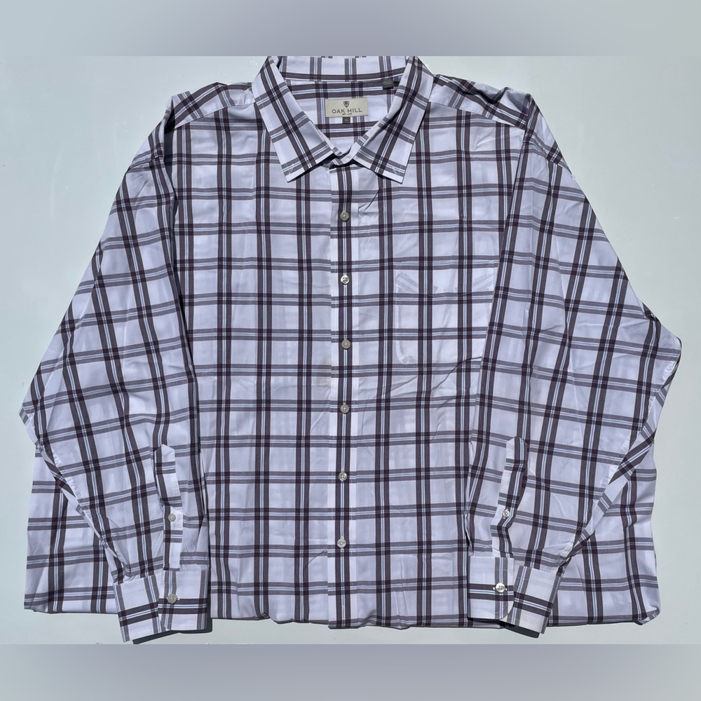 Oak Hill Dress Shirt, Purple Plaid, Size 4XL